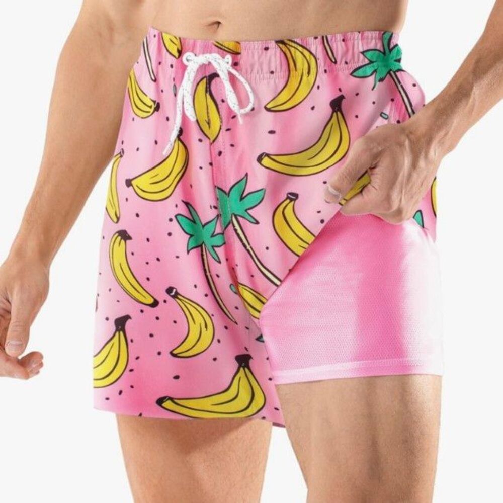 BRISIRA Mens Swim Trunks 5 Inch Compression Liner Beach Swim Shorts Bathing Suit